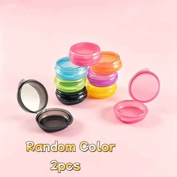 2pcs Mini Pill Storage Boxes, Portable Travel Medicine Organizer, Transparent Round Vitamin Container for Outdoor Travel & Daily Use (Compatible with Standard Pills & Supplements)