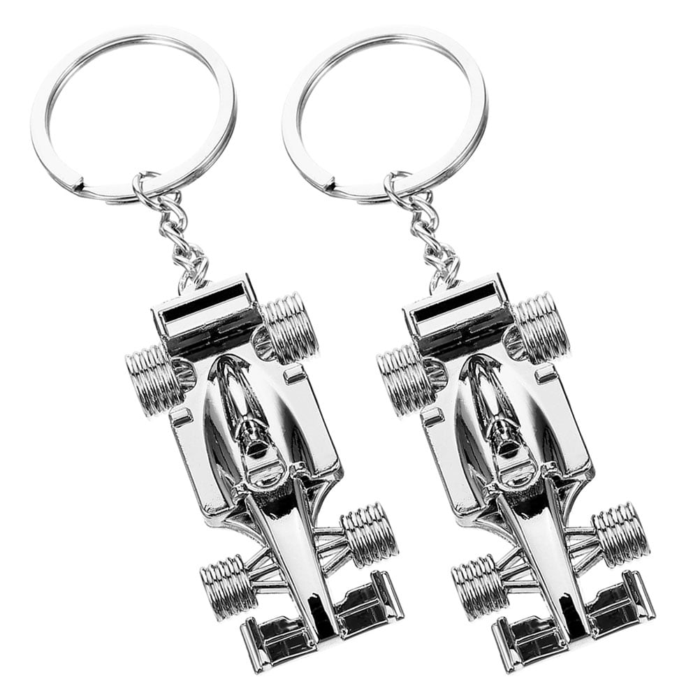 2pcs Mini Racing Car Shaped Keychain Pendant Stylish Key Ring Creative ...