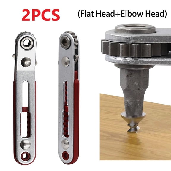 2pcs Mini Ratchet Wrench Screwdriver Set 90 Degree Offset Screwdriver Handle