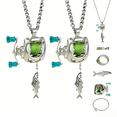 thumbnail image 1 of 2pcs Mini Rotating Fishing Reel Necklace - Stainless Steel Adjustable Chain Pendant, Moving Line Guide & Rotating Handle Design, Fishing Lover Gift, Stylish Daily Wear Jewelry for Anglers, Multicolor, 1 of 9
