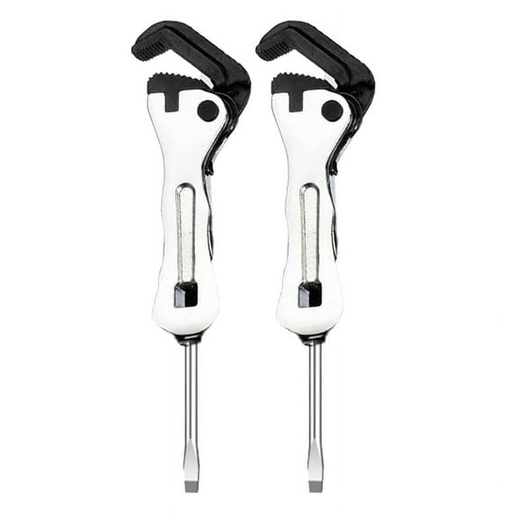 2pcs Mini Stubby Pipe Vise Wrench,Mini Stubby Wrench, Mini Self Adjusting Wrench,Portable Multifunctional Wrench