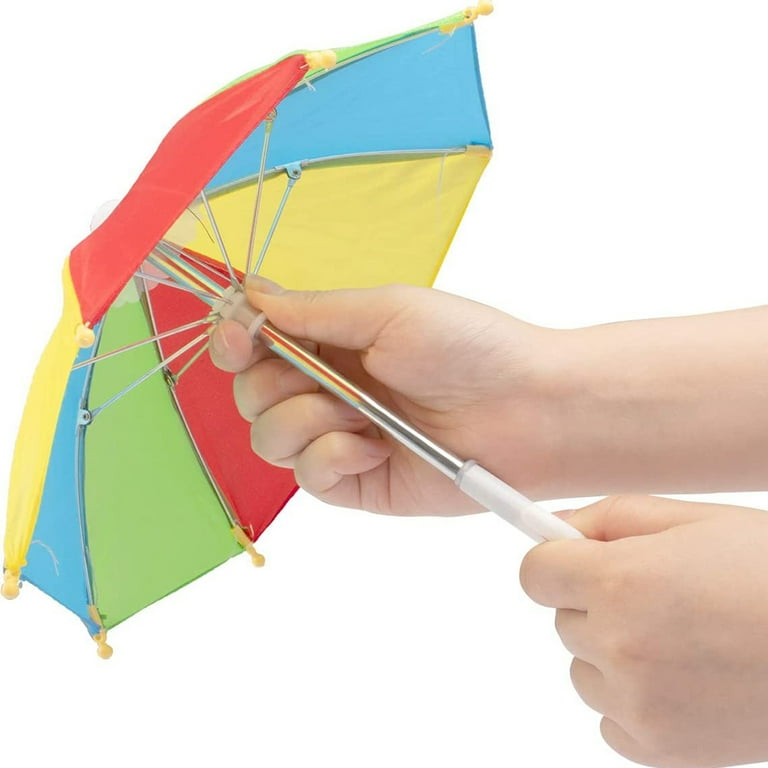 2pcs Mini Umbrella Adjustable Miniature Umbrella Sunny Rainy