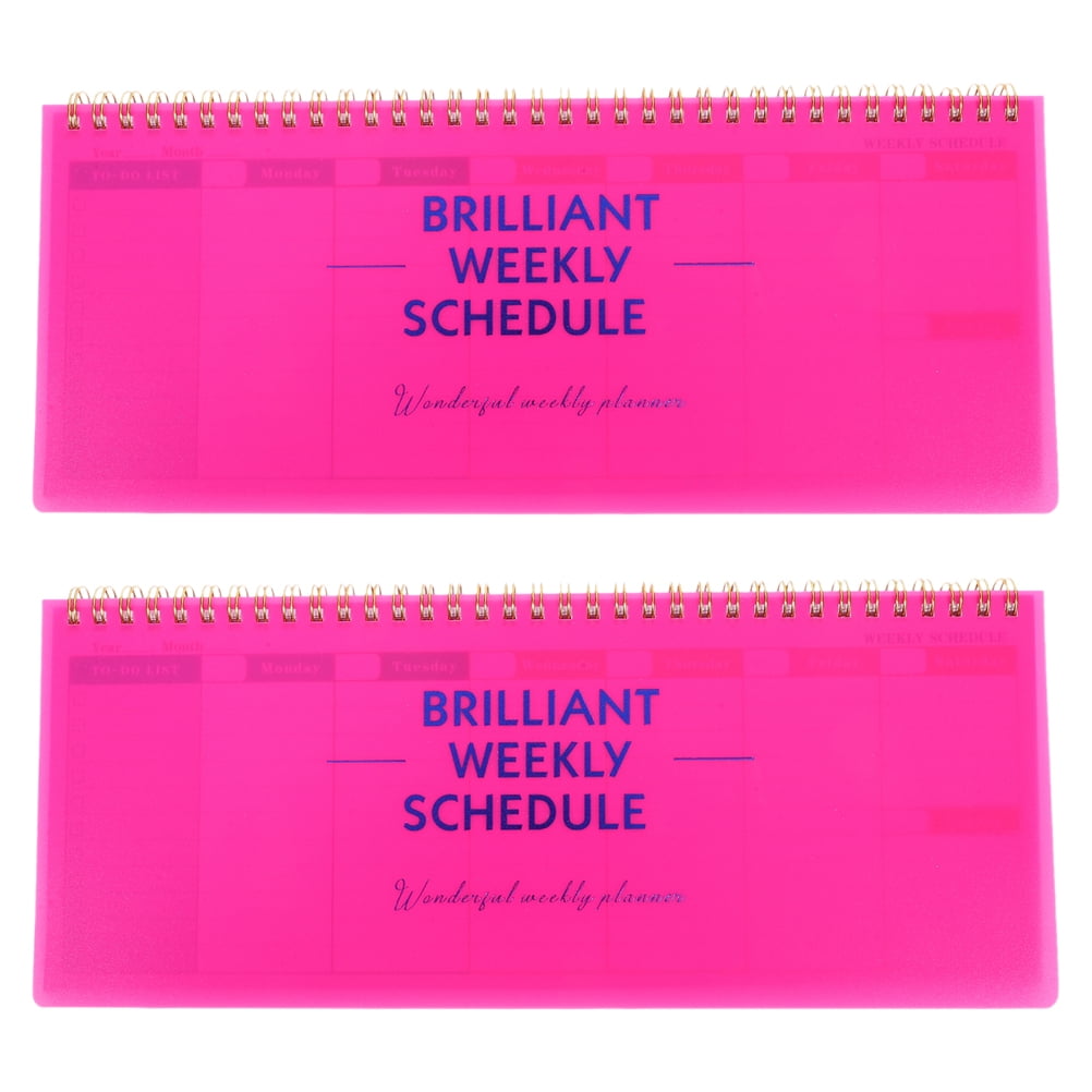 DEEPCRAFF 2-Pack Rosy Weekly Planner Notepad for Office Use with Elegant Minimalist Design and Organized Scheduling
