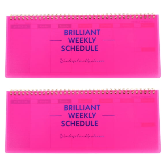DEEPCRAFF 2Pcs Weekly Planner Notepad Rosy for Office Use Efficient Time Management