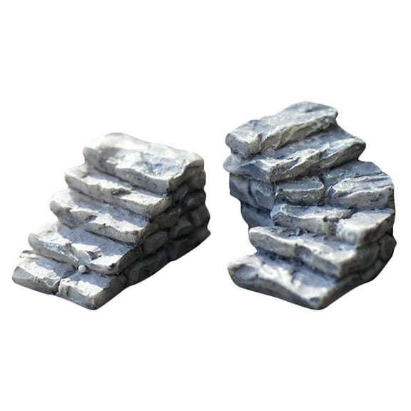 2pcs Miniature Resin Stairs Steps Model for Dollhouse Decor Accessories for Crafts and Collectibles
