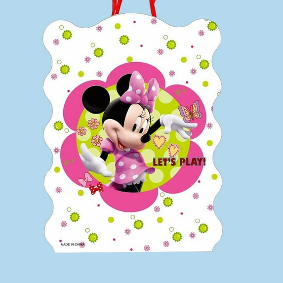 2pcs Minnie Mickey Anime Pull String Piñata - Candy Filled Safe Birthday Party Game | Easy Open Pinata Toy with No Stick Needed