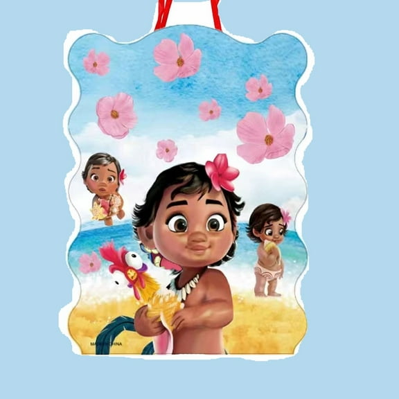 2pcs Moana Anime Pull String Piata - Candy Filled Safe Birthday Party Game | Easy Open Pinata Toy with No Stick Needed