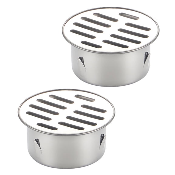 2pcs Modern Round Shower Floor Drain with Middle Drainages and Hair Trap Features Easy Maintenance and Easy Installion