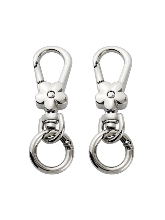 2pcs Morden Metal flower-shaped Swivel Buckles Key Ring Clip Lobster Clasps Trigger Snap Hook Pet Chain Connection Buckle DIY crafts(Silver)