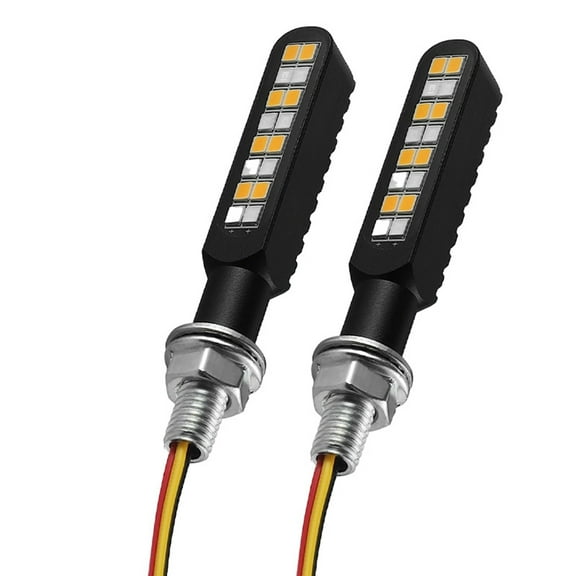 2pcs Motorcycle Indicator Light 12V LED Mobile Turn Signal Brake Light Scooter Dirt Bike Modification Accessories White Yellow