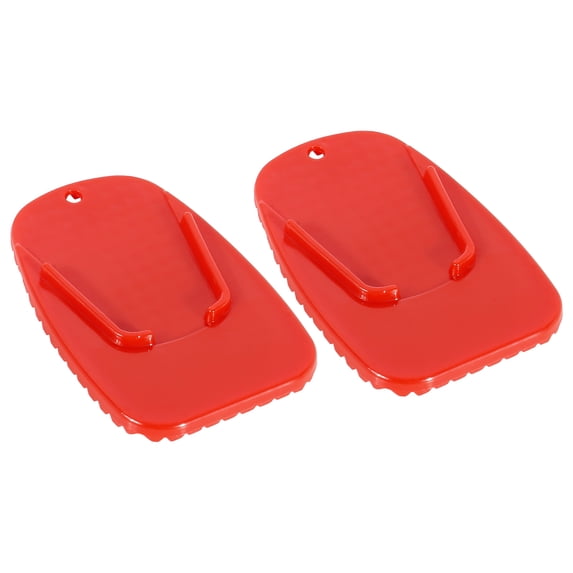 2pcs Motorcycle Kickstand Pad Support Plate Pad Parking Stand Side Stand Extension Pad Enlarge Accessories Red