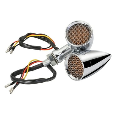 2pcs Motorcycle LED Turn Signals RED Light Brake Running Tail Light Bullet