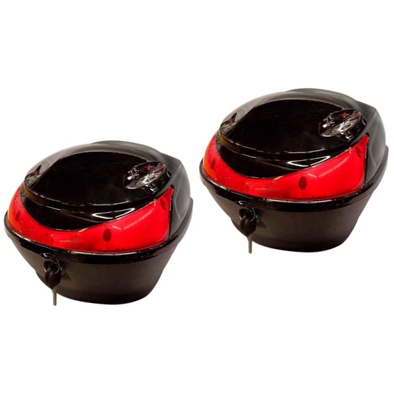 2pcs Motorcycle Trunk Motorcycle Top Case Tour Tail Box Lockable Storage Carrier Case for Luggage-Black