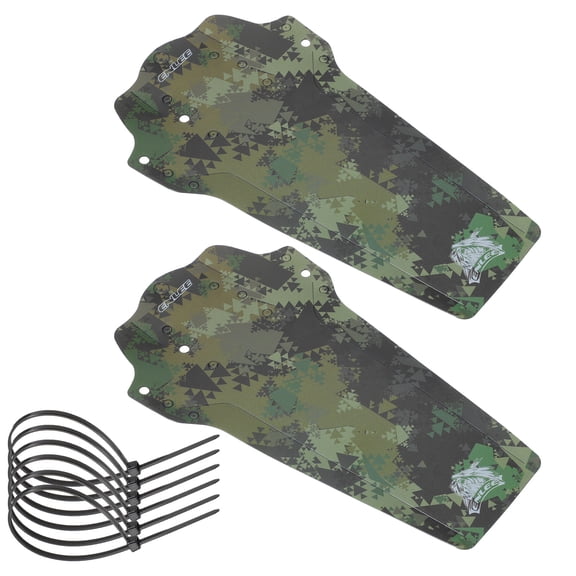2pcs Mountain Bike Mud Guard 10.71" Front and Rear Mud Guards Fiber Style with Cable Tie Lightweight Fits for Folding Bike MTB Road Bike, Green