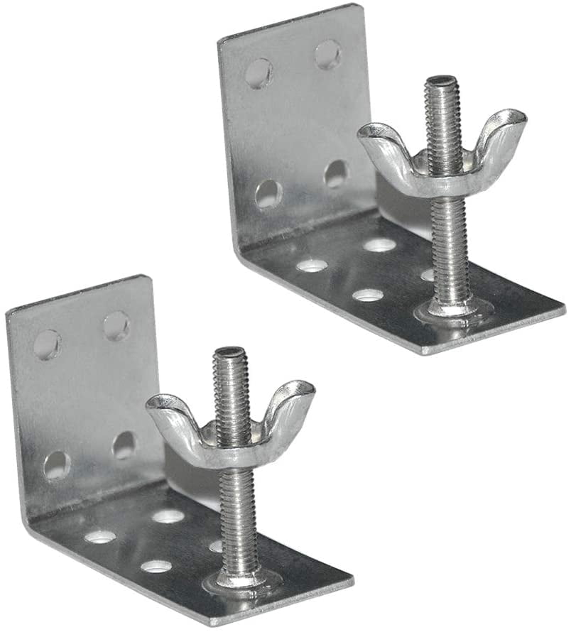 8 Pcs Metal L Brackets With Wingnut For Roman Shades - Wall Or Ceiling Mount, Silver