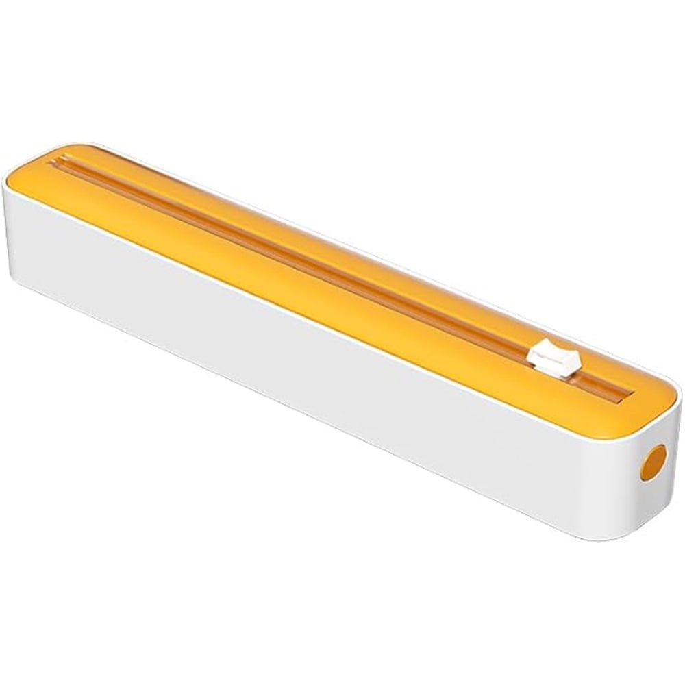 2pcs Multi-Functional Cutter | for Plastic Wrap (Aluminum Foil, Parchment Paper | Easy to Use | Magnetic, Suction Modes Yellow [Magnetic]