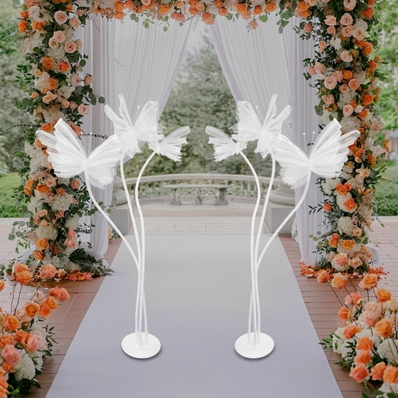 2pcs Multi-Scene Butterfly Road Guide Decor for Birthday & Party Guidance Photography Background