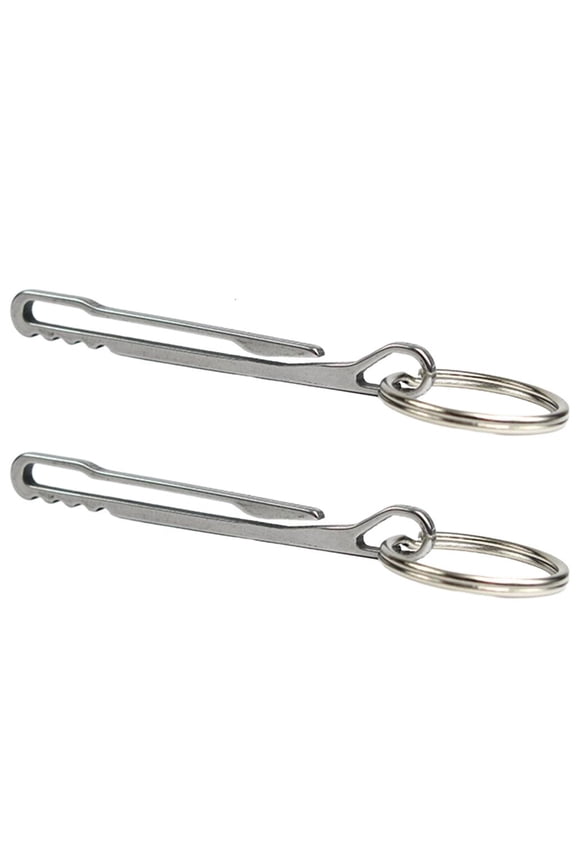 2pcs Stainless Steel Keychain Pocket Clip Home Camping Rings Clasps Hanging Buckle Rings Holder for Men Women