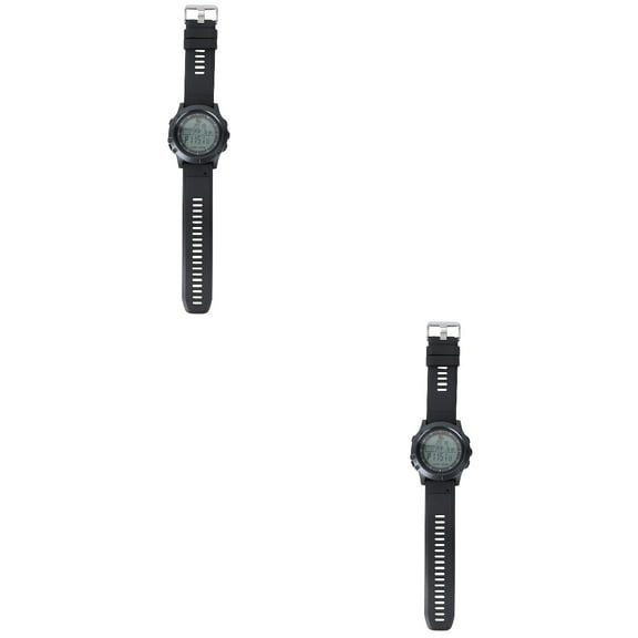 2pcs Multifunction Watches Soccer Referee Watches Stopwatch Timer Chronograph Countdown Football Club Male Watch (Black)