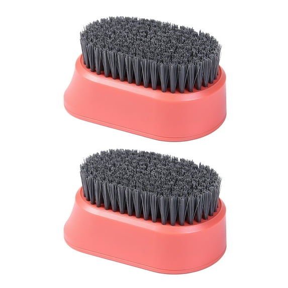 2pcs Multifunctional Cleaning Brush Durable Plastic Clothes Shoes Bristle Scrub Brush Bathtub Cleaning Tool for Home (Re