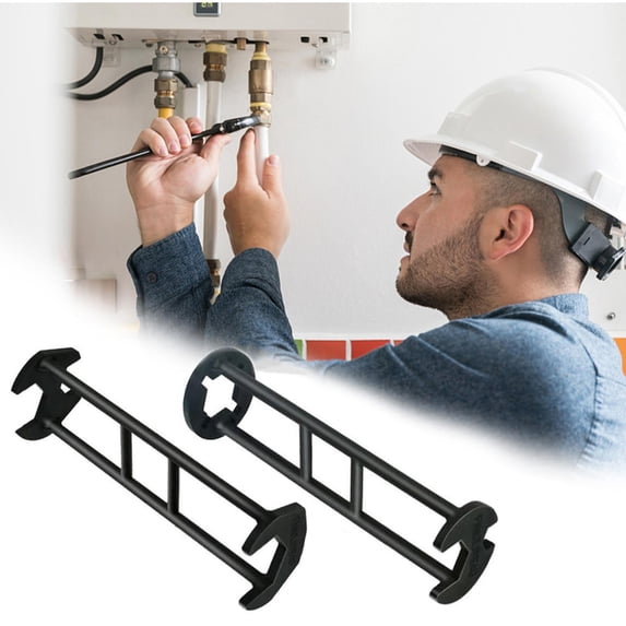 2pcs Multifunctional Faucet Installation Wrench, Sink Water Pipe & Angle Valves Repair Tool, Universal Socket Tightener for Home Plumbing Installation, Maintenance & Disassembly Work, Black