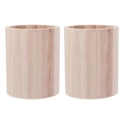 2pcs Multifunctional Wooden Office Organizer Fashion Lovely Design Pencil Holders Desk Office Accessories Pen Holder (Round Shape)