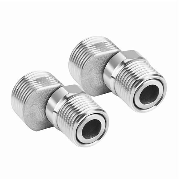 2pcs Multipurpose Stainless Steel Shower Connectors 360 Degree Swivels Designs for Flexible Water Flows