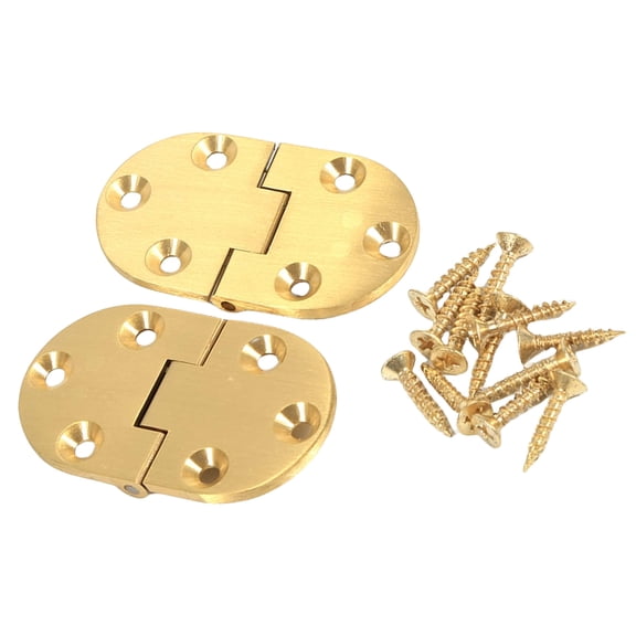 2pcs Multipurpose Sturdy Brass Butlers Tray Hinges Round Corners with Screws Suitable for Various Furniture Use