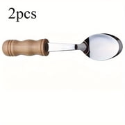2pcs Musical Spoons Percussion Instrument with Wooden Handle, Folk Percussion Instrument