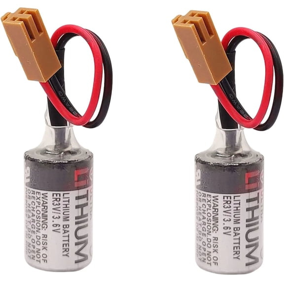 2pcs NEW ER3V 3.6V Backup Battery for Toshiba / CPM2A-BAT01 PLC CPU Module with Plug  BAT City (718)
