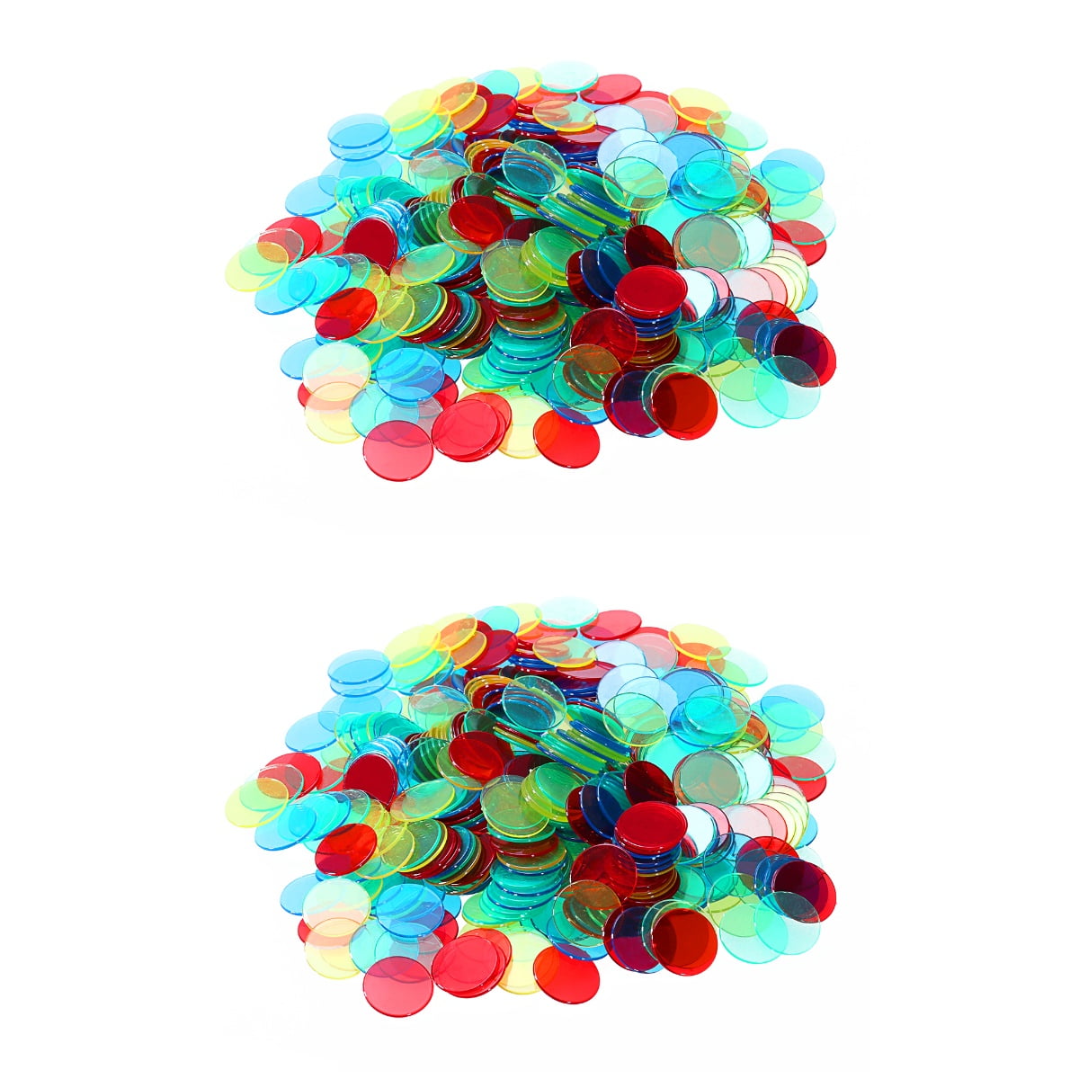 2pcs NUOLUX 400pcs 4 Colours 3/4 Inch Pro Count Bingo Chips Markers for Bingo Game Cards
