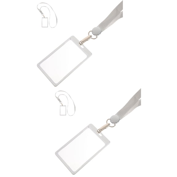 CIMAXIC Clear Metal Badge Holders Silver Aluminum Id Card Protector 2Pcs