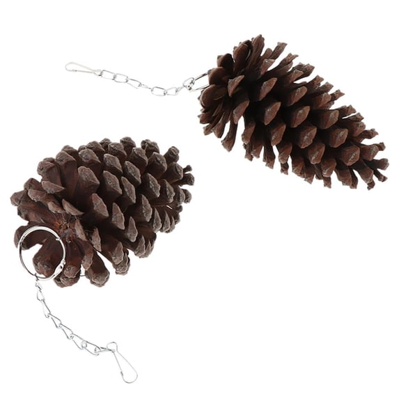 2pcs Natural Cones Cage Hanging Toy Chew Toy Bird Parrot Hamster Rabbit Guinea