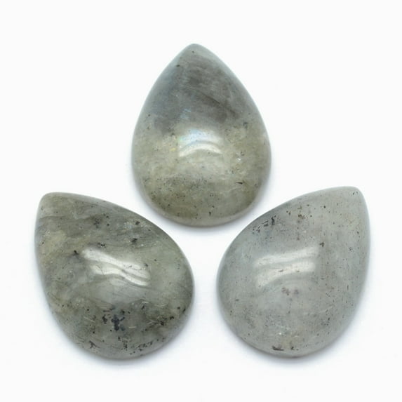 2pcs Natural Labradorite Cabochons teardrop 25x18x7mm