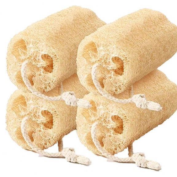 2pcs Natural Luffa Exfoliating Sponges Organic Plant Based Bath Cleansing For Men Women 10cm