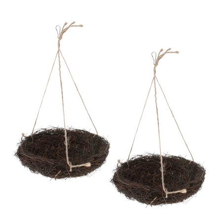 2pcs Natural Rattan Bird Nest Parrot Swing For Parakeet Cockatiel Lovebird L