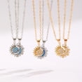 thumbnail image 1 of 2pcs Necklace Sun And Moon Magnetic Pendant Clavicle Chain Necklace For Couple Lovers, 1 of 2
