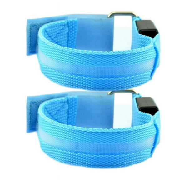 2pcs Night Running Arm Line LED Outdoor Sports USB Rechargeable Wristband Safety Leg Warning Wristband Blue,2 * LED Flashing Arm Strap,Blue