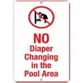 2pcs No Diaper Changing In The Pool Area Activity Sign Vinyl Sticker