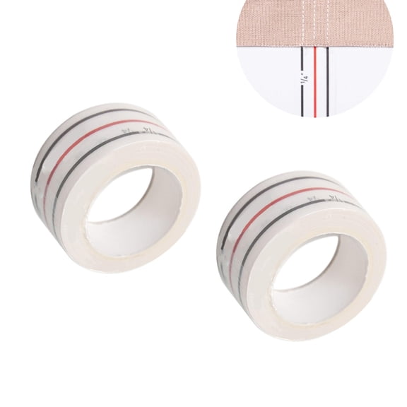 2pcs No-Mark Sewing Guide Tape,1/4 Inch Diagonal Seam Basting Tape for Sewing Machines,QZS Fabric Marking Tool for Straight Seams,Quilting,32.8ft/Rolls
