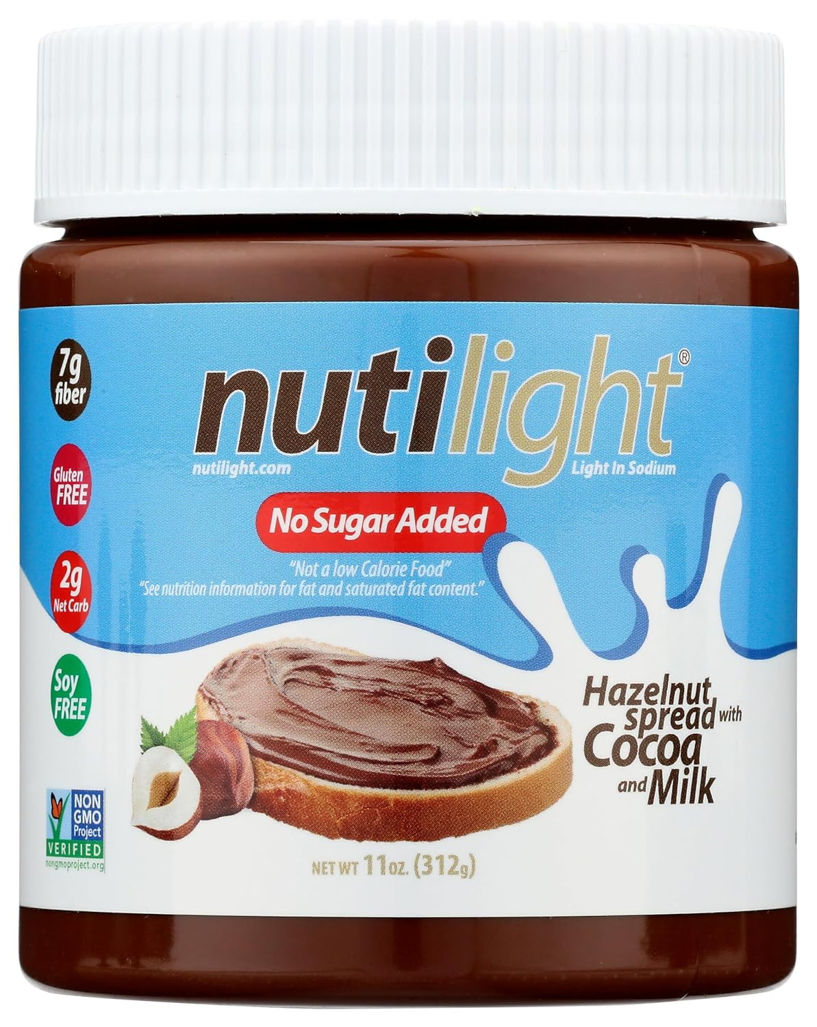 2pcs No Sugar Added Hazelnut Spread with Cocoa and Milk, Keto and