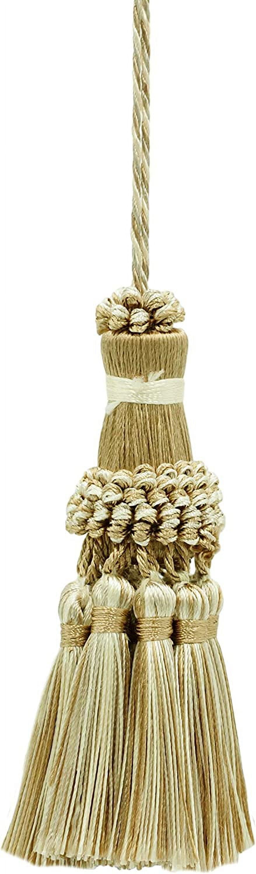 2pcs Noblesse Collection Hand Crafted 4" (10cm) Key Tassel (NKT) White