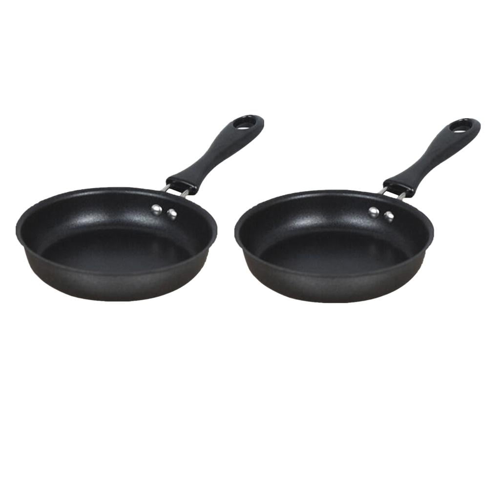 2pcs Non Stick Iron Frying Pan For Cooking Gas & Induction Omelet , Metal