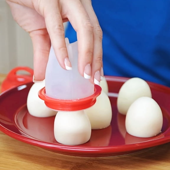2pcs Non-Stick Silicone Egg Cooker - Easy Boiling And Steaming Kitchen Gadget for Perfect Egg Preparation