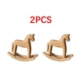 thumbnail image 1 of 2pcs Nordic Style Wooden Rocking Horse Tabletop Decor - Cute Pine Horse Craft Ornament, Minimalist Figurine, Home Office Desk Shelf Decor Gift for Spring Festival Party Supplies, 3*6*8in, Brown, 1 of 8