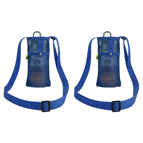 2pcs Nylon Water Bottle Holder Water Bottle Carrier with Adjustable Shoulder Strap Bottle Bag for Sports Gym Hiking Camping Walking Blue