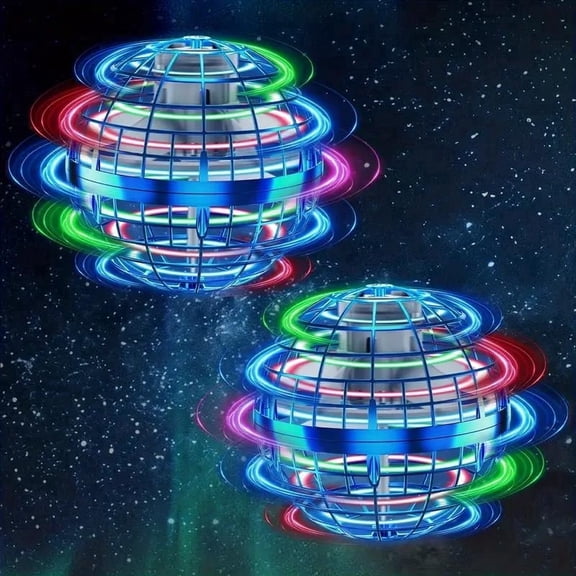 2pcs Official Licensed Hand-Controlled Flying Ball Drone with AI Gyro System & USB-Rechargeable - Boomerang RC Hovering/Spinning Drone, /Outdoor for, Teens, s (Perfect Gift for Boys & Girls)