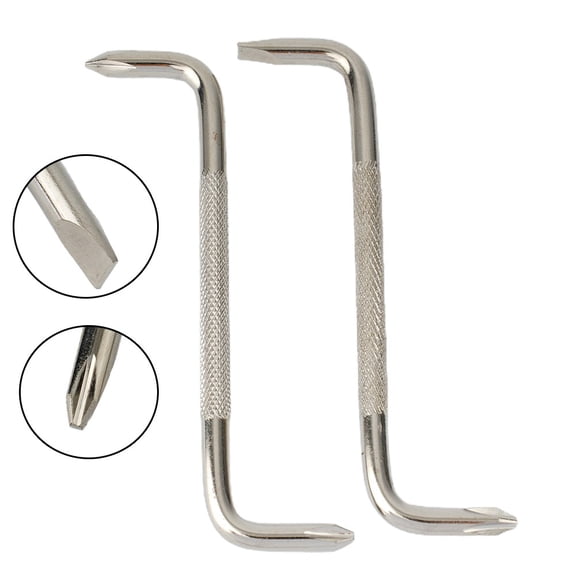 2pcs Offset Slotted Cross Screwdriver with Magnetic Tips for Electronics and Automotive