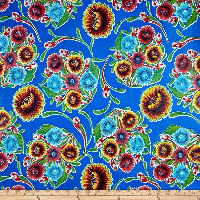 2pcs Oil Cloth Blue Fabric By The Yard