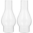thumbnail image 1 of 2pcs Oil Lamp Chimney Vintage Glass Chimney Shade Antique Clear Kerosene Hurricane Lamp Globe Shades Replacement Oil Lantern Shade Cover, 1 of 10